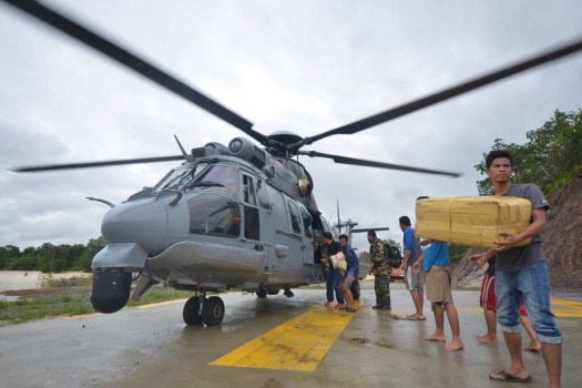 RMAF EC-725 helicopter in action during the floods in the East Coast in 2014