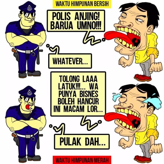 Hypocrites threw insults at the police when they rallied at where Malays conduct their business but cry for help when it is their business that is affected