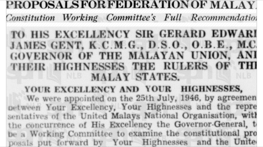Proposals for the Federation of Malaya Agreement