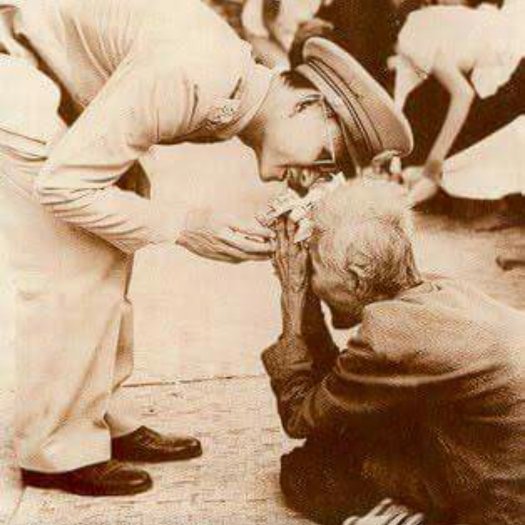 King Bhumibol Adulyadej meets a well-wisher